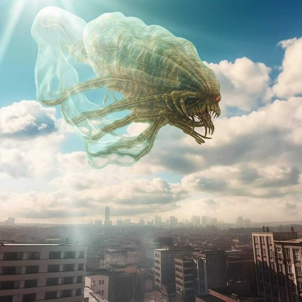 City Sky Invasion: The Transparent Polypody Monster