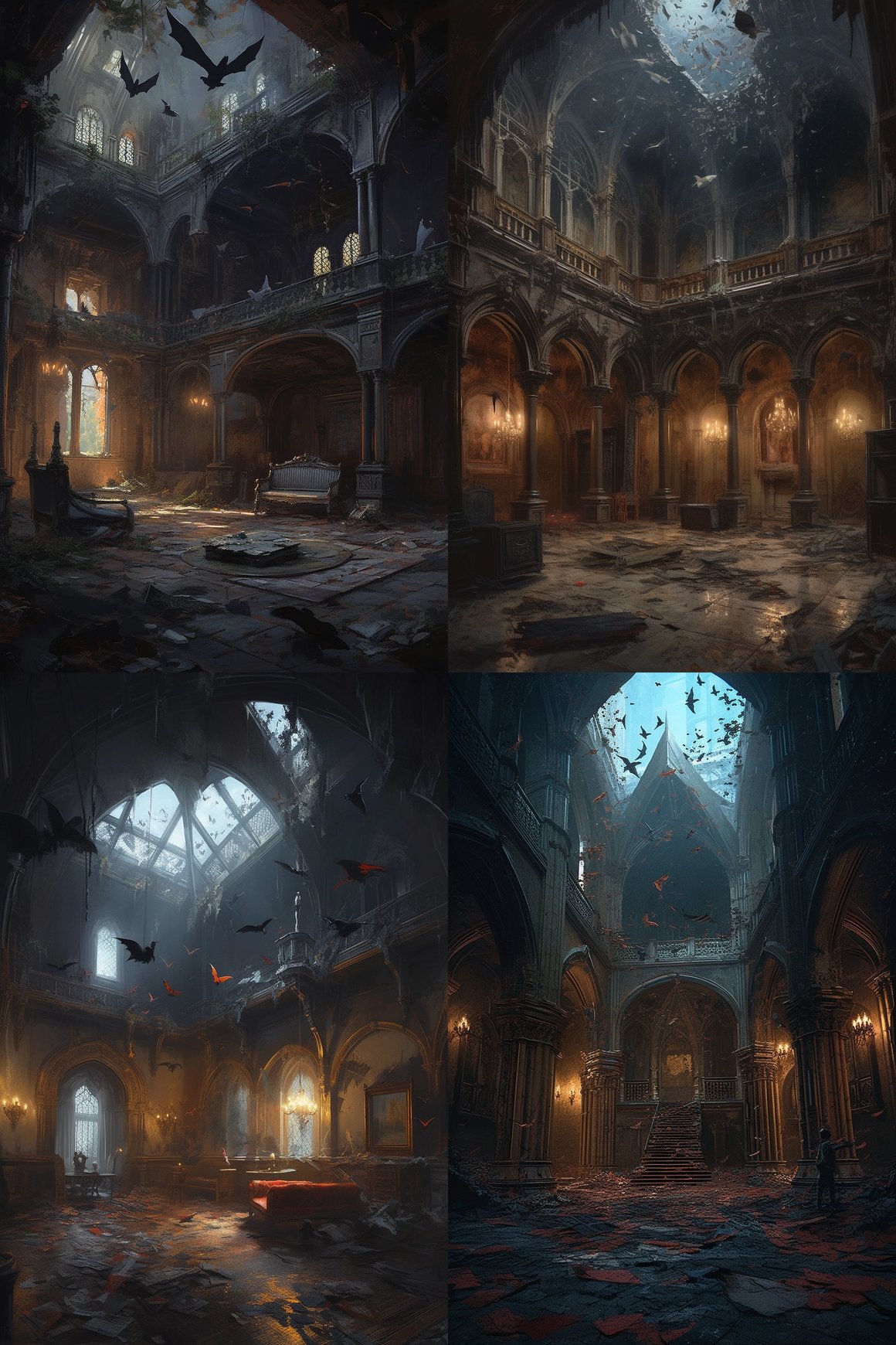 Haunting Depths - Count Dracula's Lonely Castle Night Scene