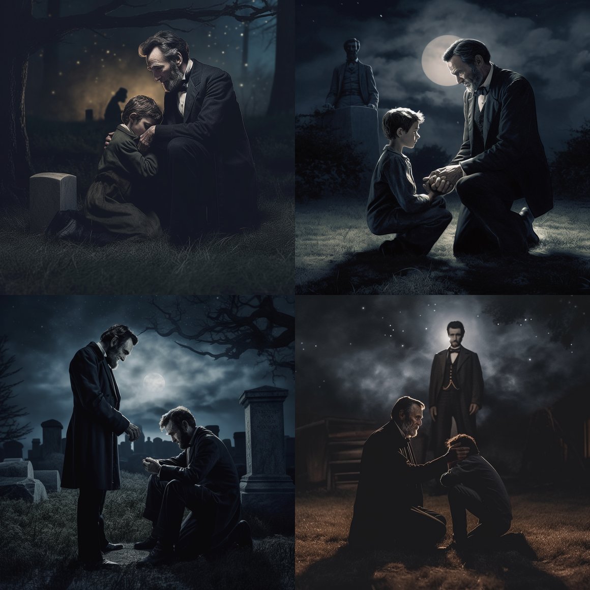 Reunion under the Moonlight: A Lincoln Ghost's Sorrow