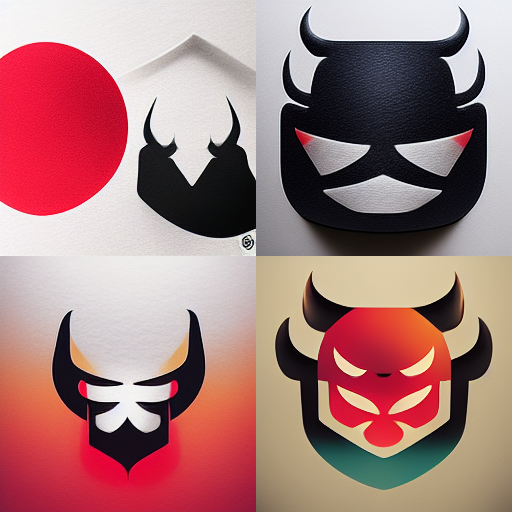 Samurai Helm & Oni Mask: IT Company Logo Version 3