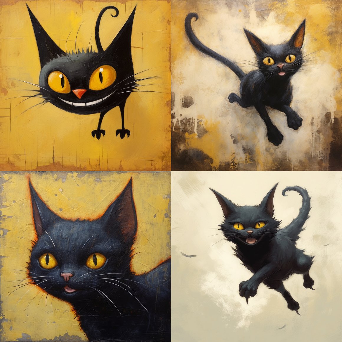 Midnight Flight: The Enigmatic Feline's Smile