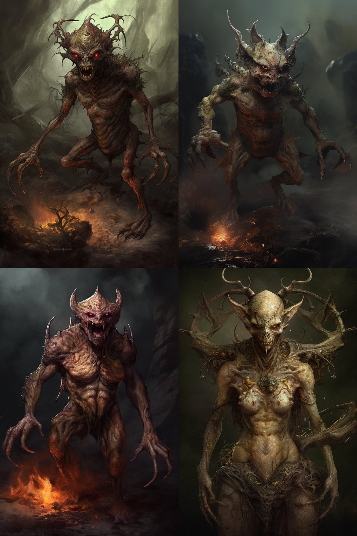 Detailed Full Body Illustration of Belphegor Demon with Feminine Face and Toad Body, Version 5 in 2:3 Ratio