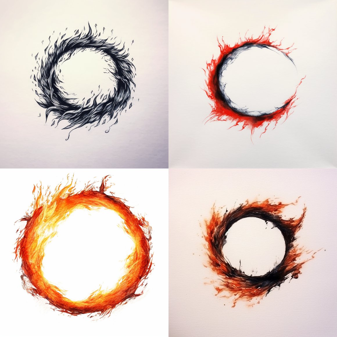 Circular Fire Sketch Midway Progress