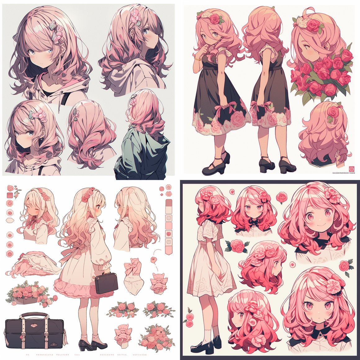 Detailed Mid-Game Turnaround of an Isometric Female Character