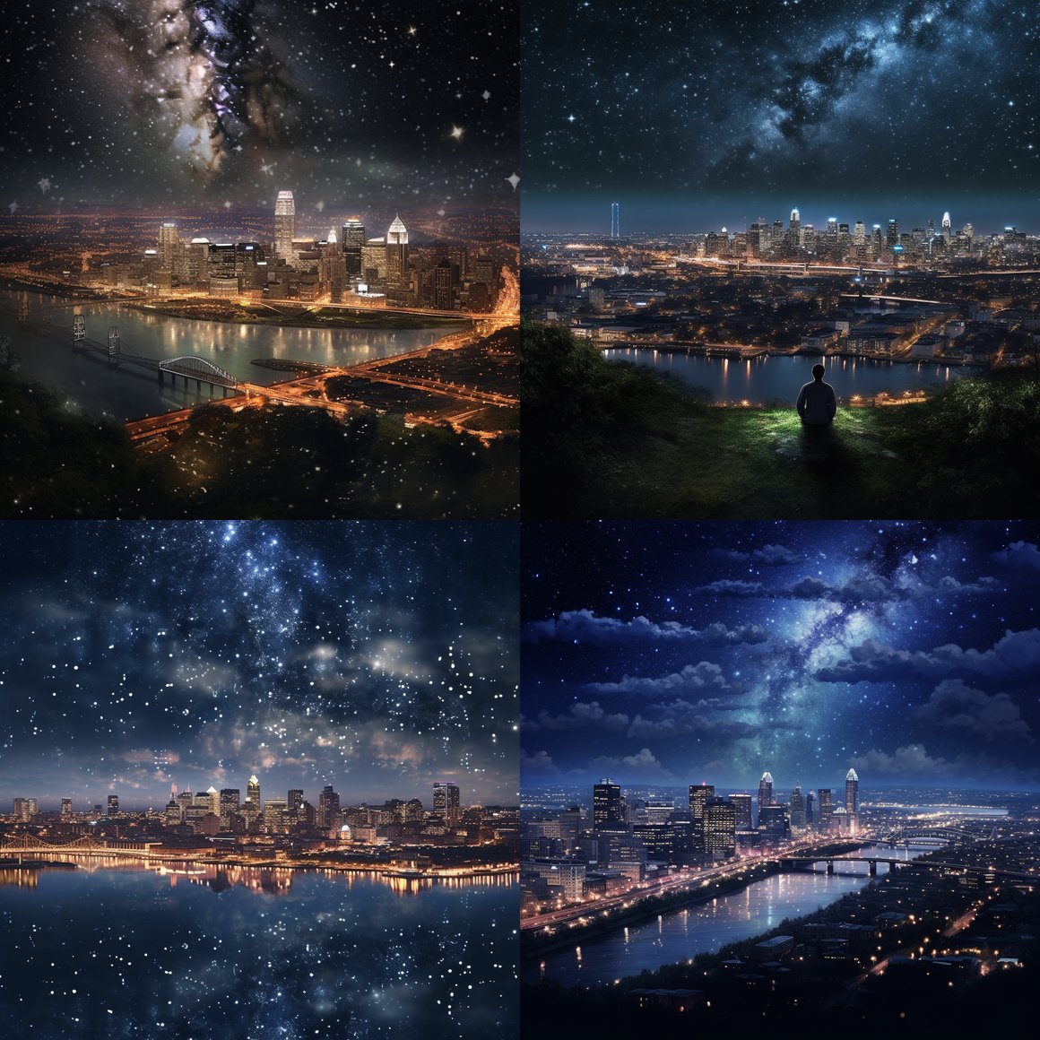 Cincinnati Nightscape: A Mid-Journey Cinematic Interlude