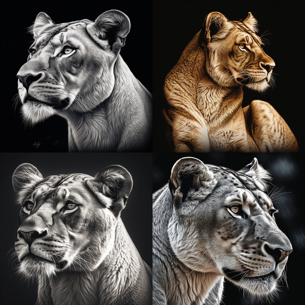 Detailed Lioness Illustration Progress - Stage 5, Review 2