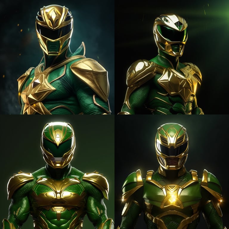 Hyper-Realistic Mid-Journey Portrait of the Green Mighty Morphin Power ...