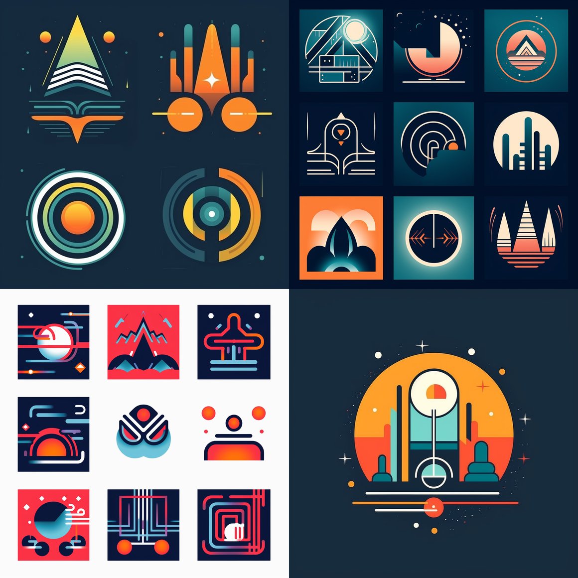 Retro-SciFi Fusion: Abstract Logo Design Challenge
