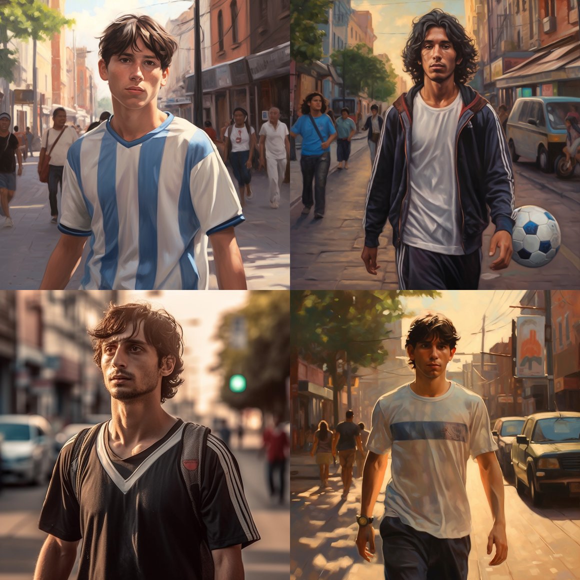 Argentinian Soccer Star's Dawn Stroll in the City