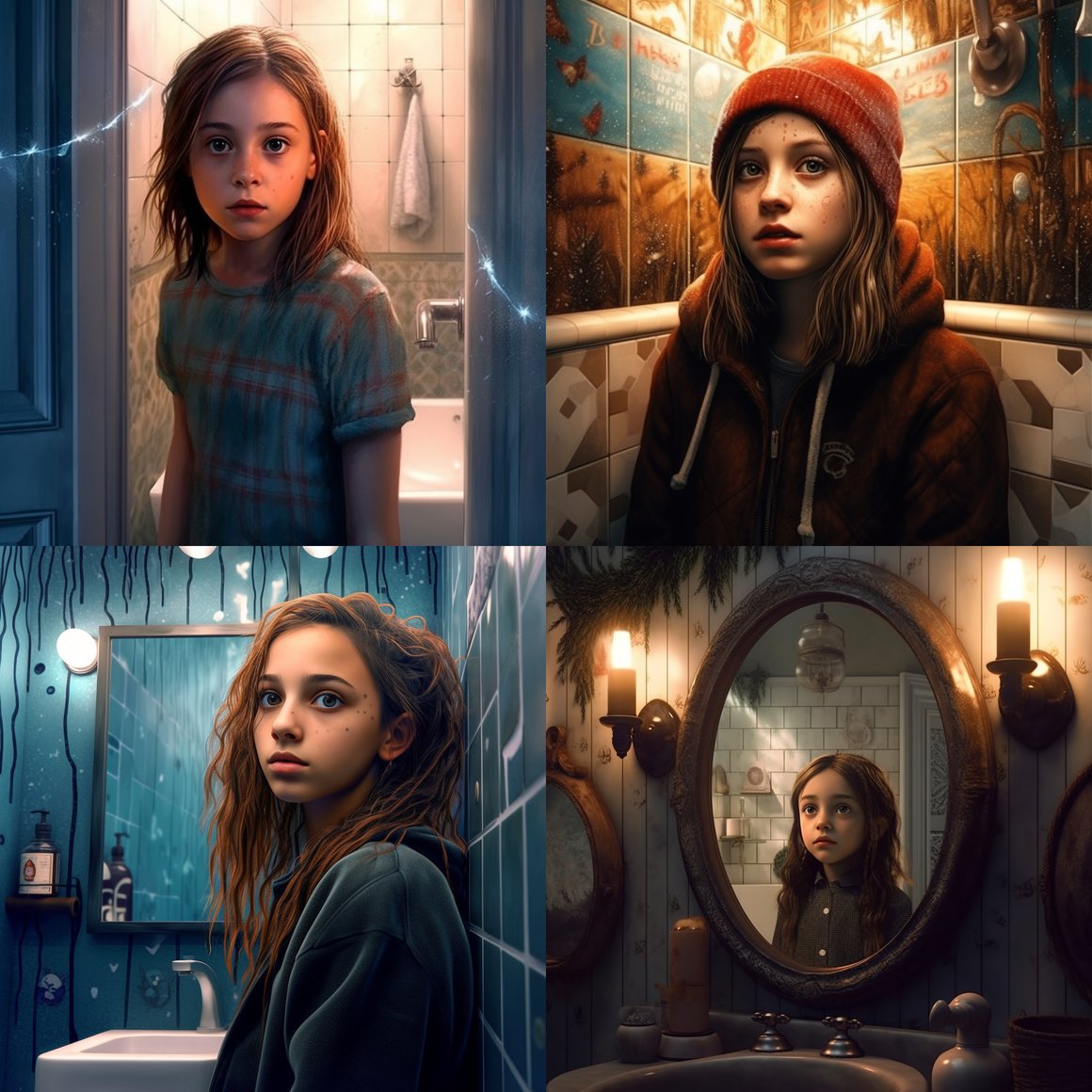 Detailed Art Illustration of a Girl in Mid-Journey
