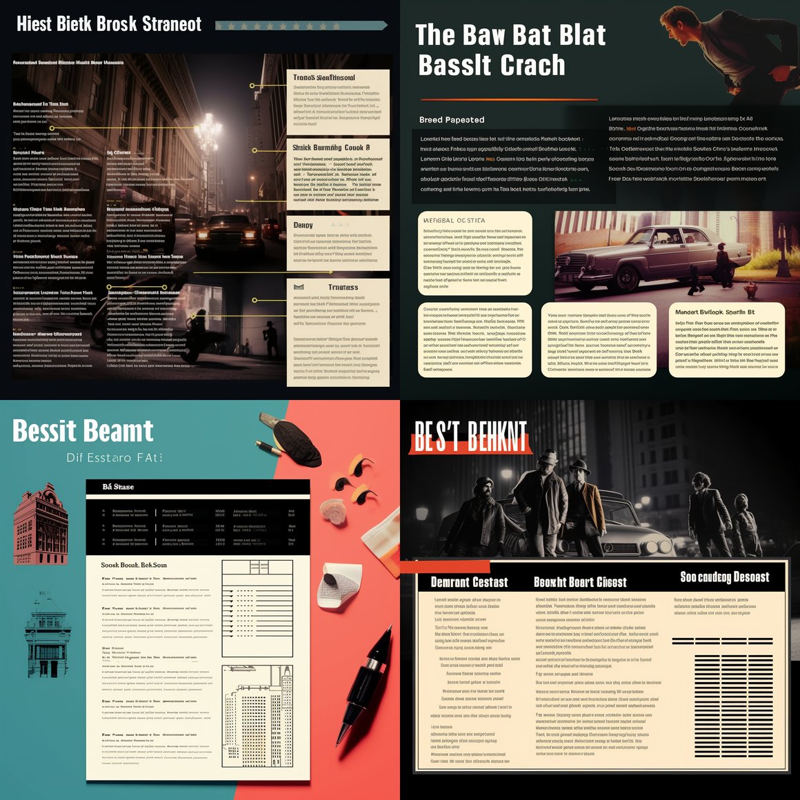 1970s Bank Heist Storyboard & Script Breakdown PowerPoint Template