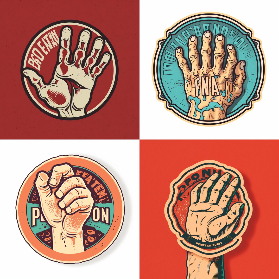 Clean & Simple Die-Cut Protein Logo Sticker Prompts Without Text or Hands