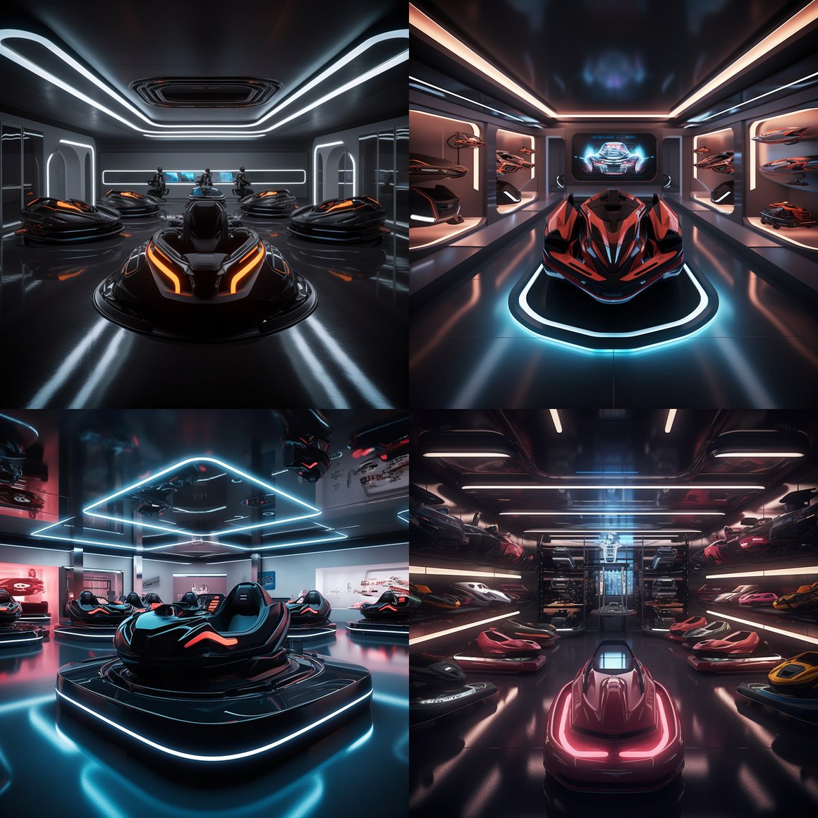 Neon Nights: Showcasing Stealth Spacecrafts