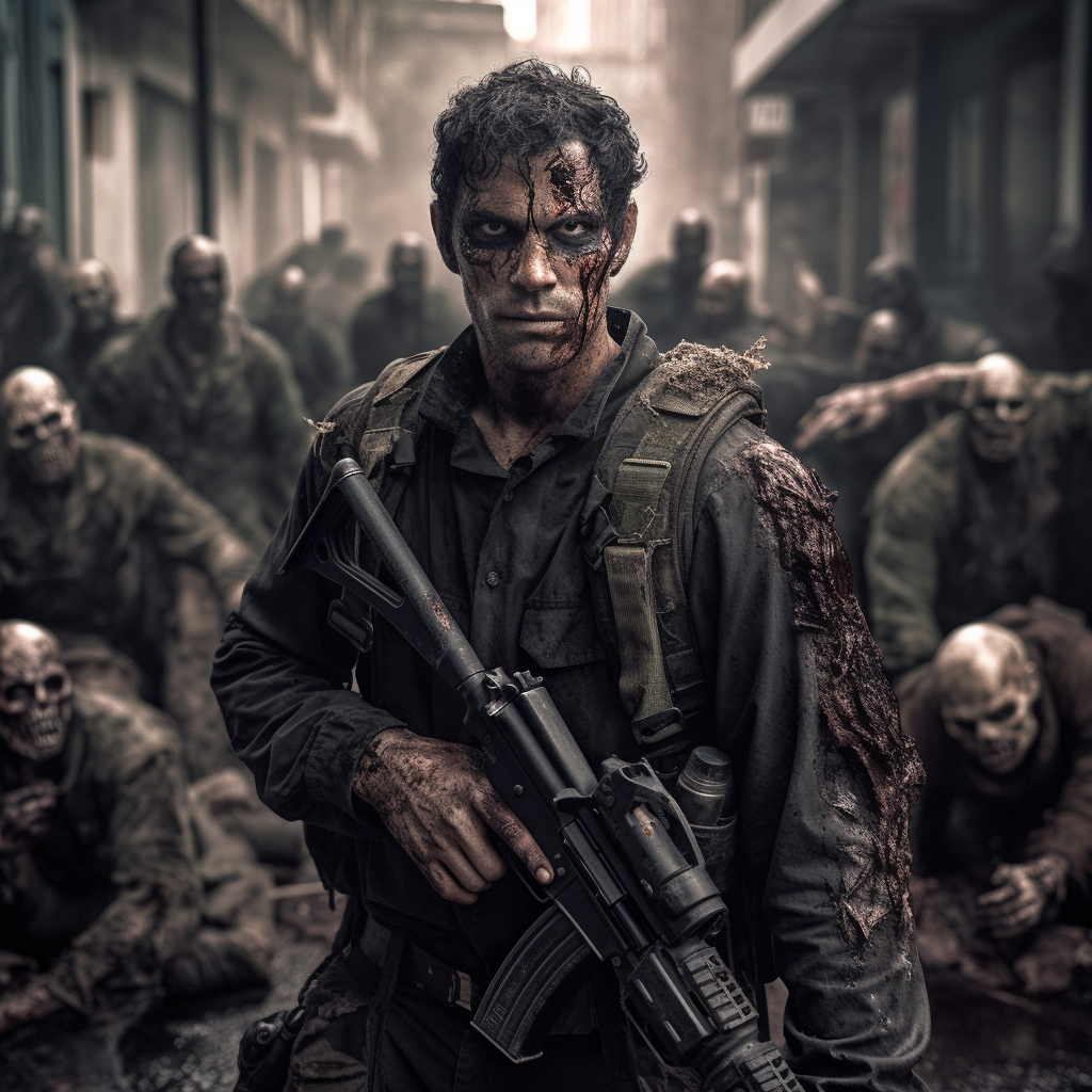 Retrato de un Guerrero en el Apocalipsis Zombie