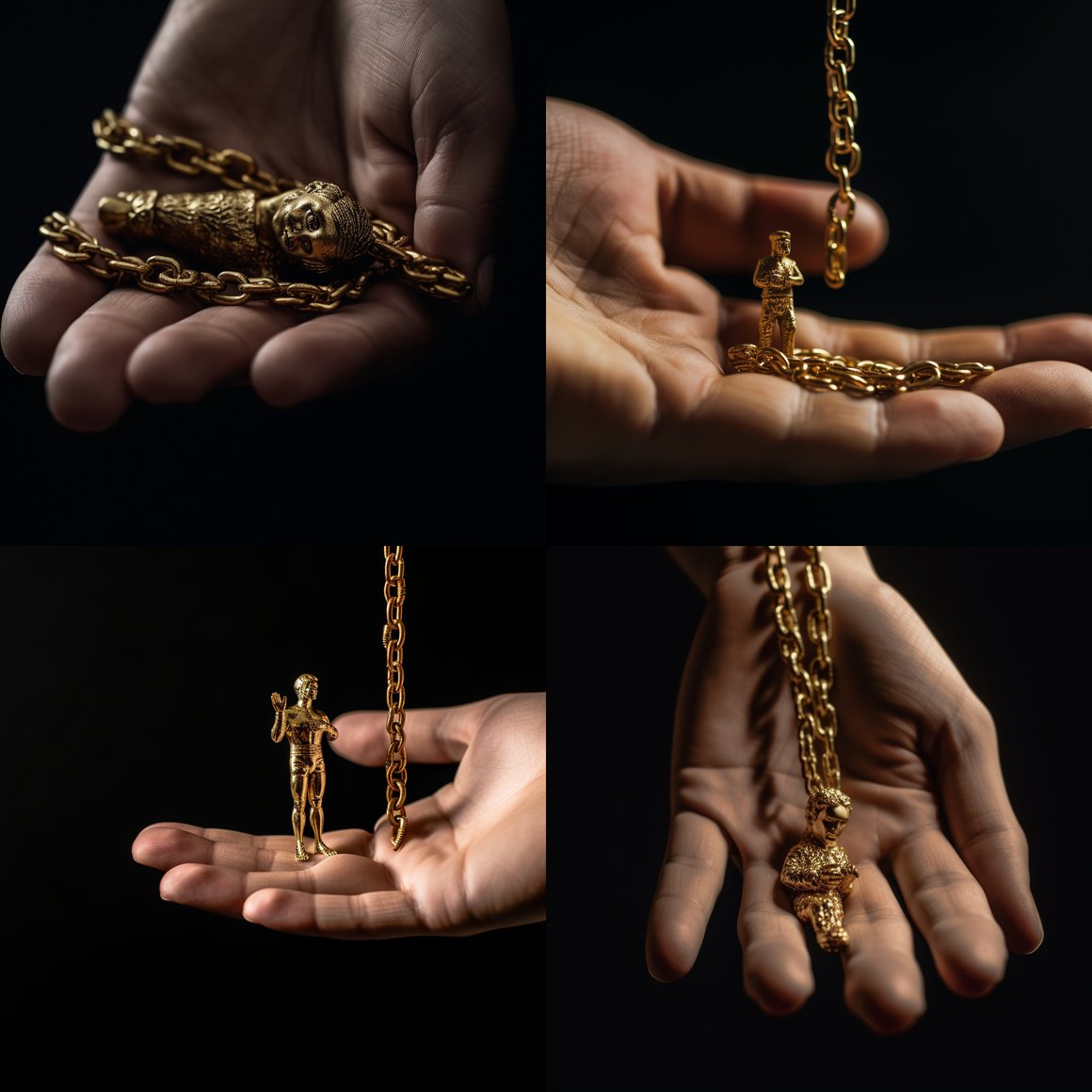 Detail Crisp: The Miniature Golden Head on a Chain