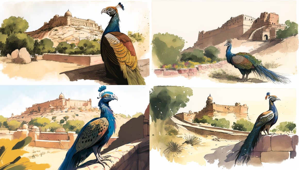 Midday Majesty: A Peacock’s Journey through Rajasthan