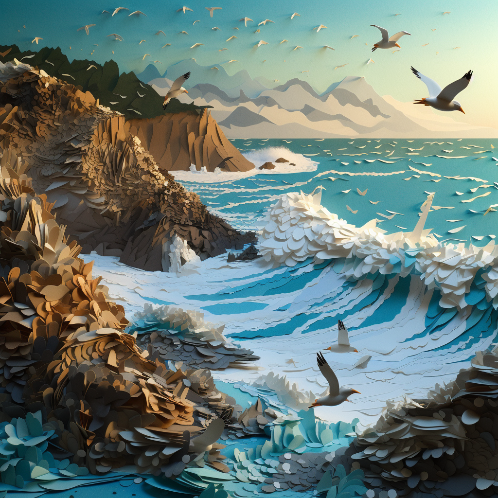 Artistic Journey Through California's Iconic Big Sur in Paper Craft