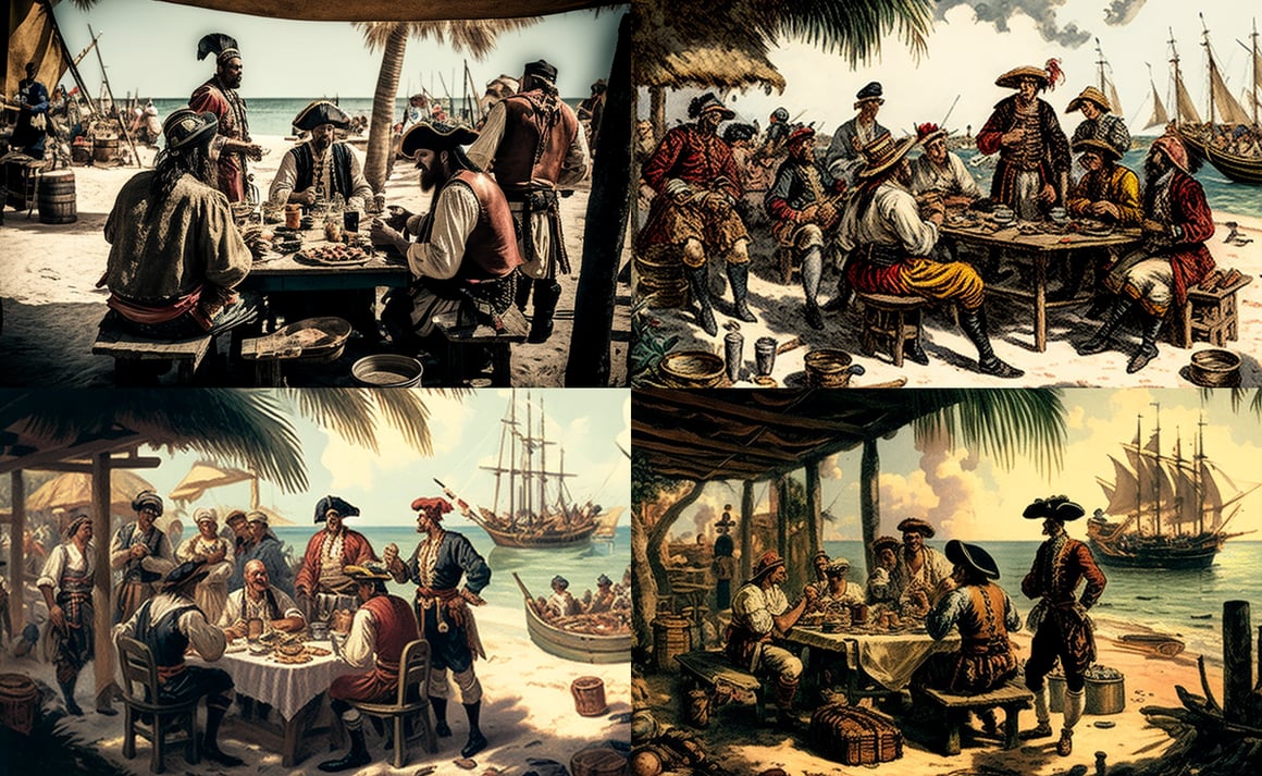 Feasting Frenzy: 1700 Nassau Pirate Gathering