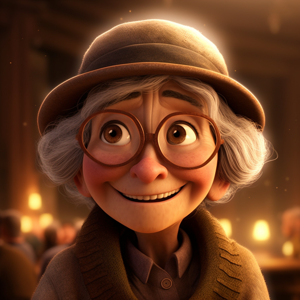 Midway Progress Update of a Soothing Pixar Old Lady Cartoon Character