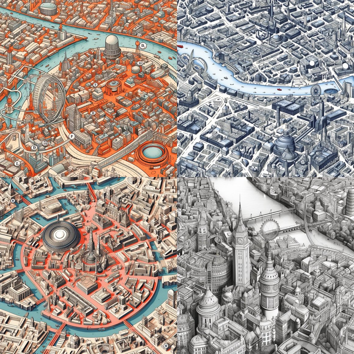 Navigating through Futuristic London's Technical Drawing