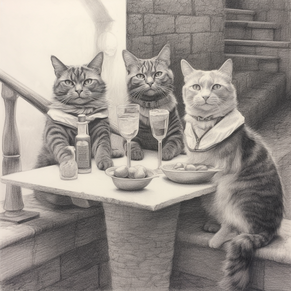 Midnight Feline Fiesta Sketch