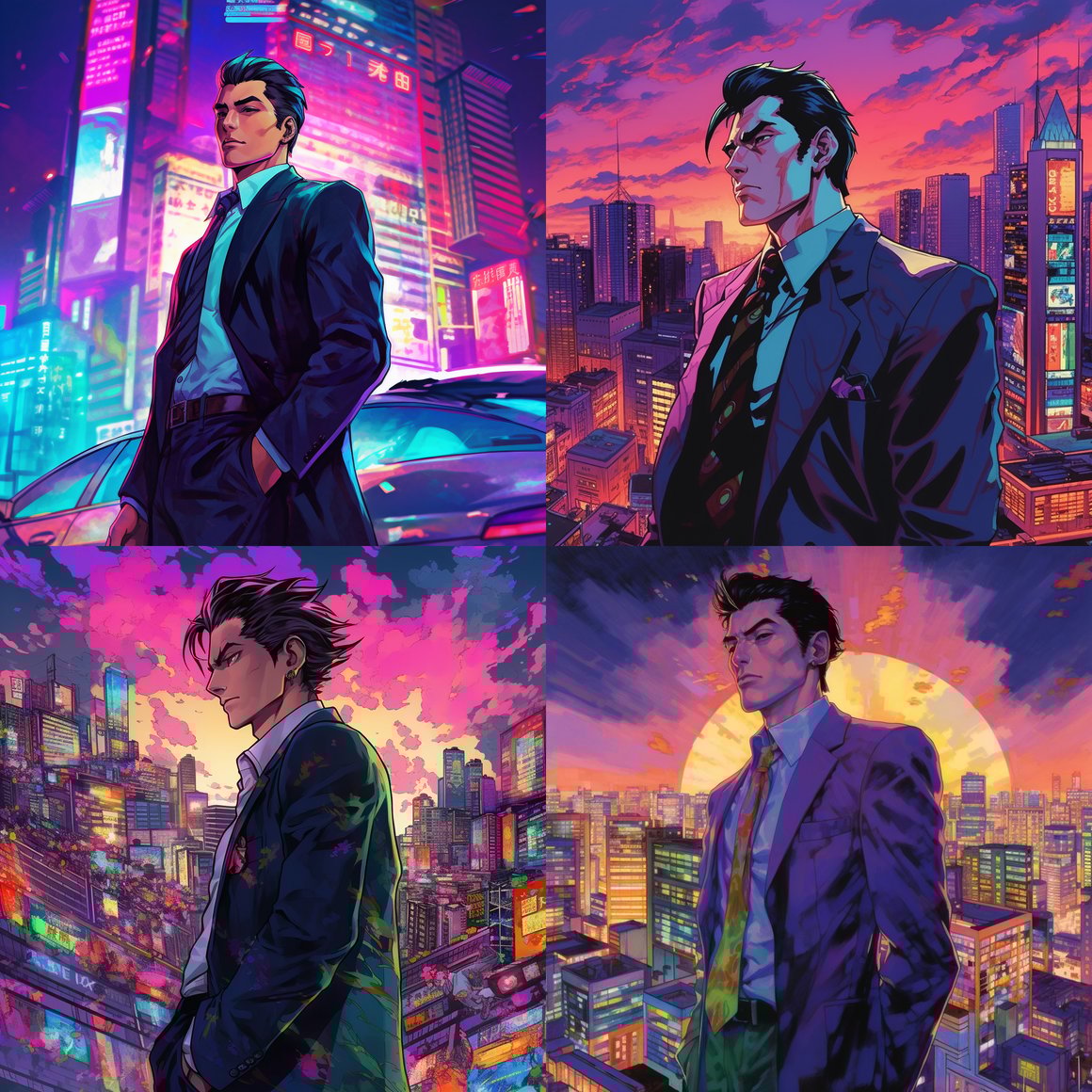 Neon Metropolis: A Retro Anime Odyssey