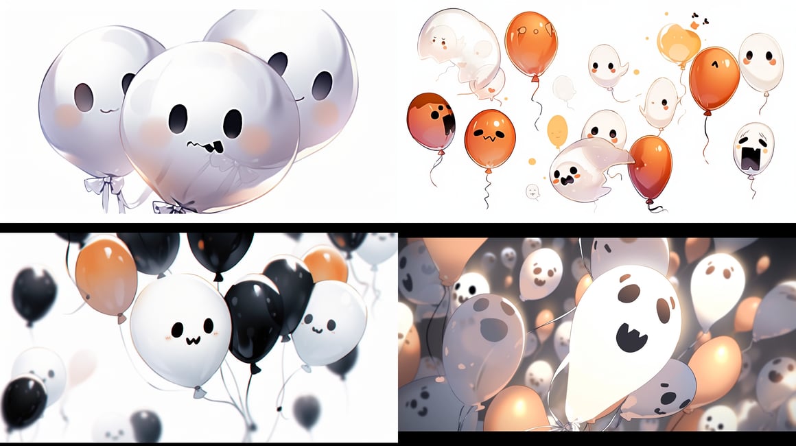 Halloween Themed Balloons Mid-Journey Macro Shot