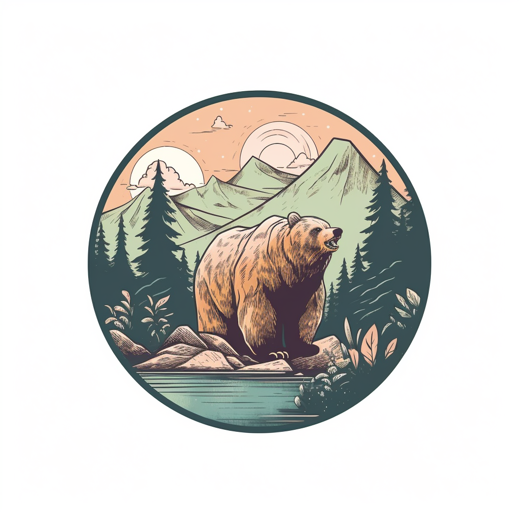 Mid-Trek Bear - Clothing Company Logo Design