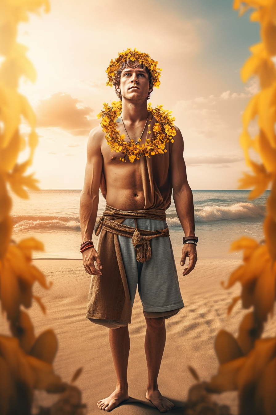 Summer Solitude: The Divine Laurel Prince on the Beach