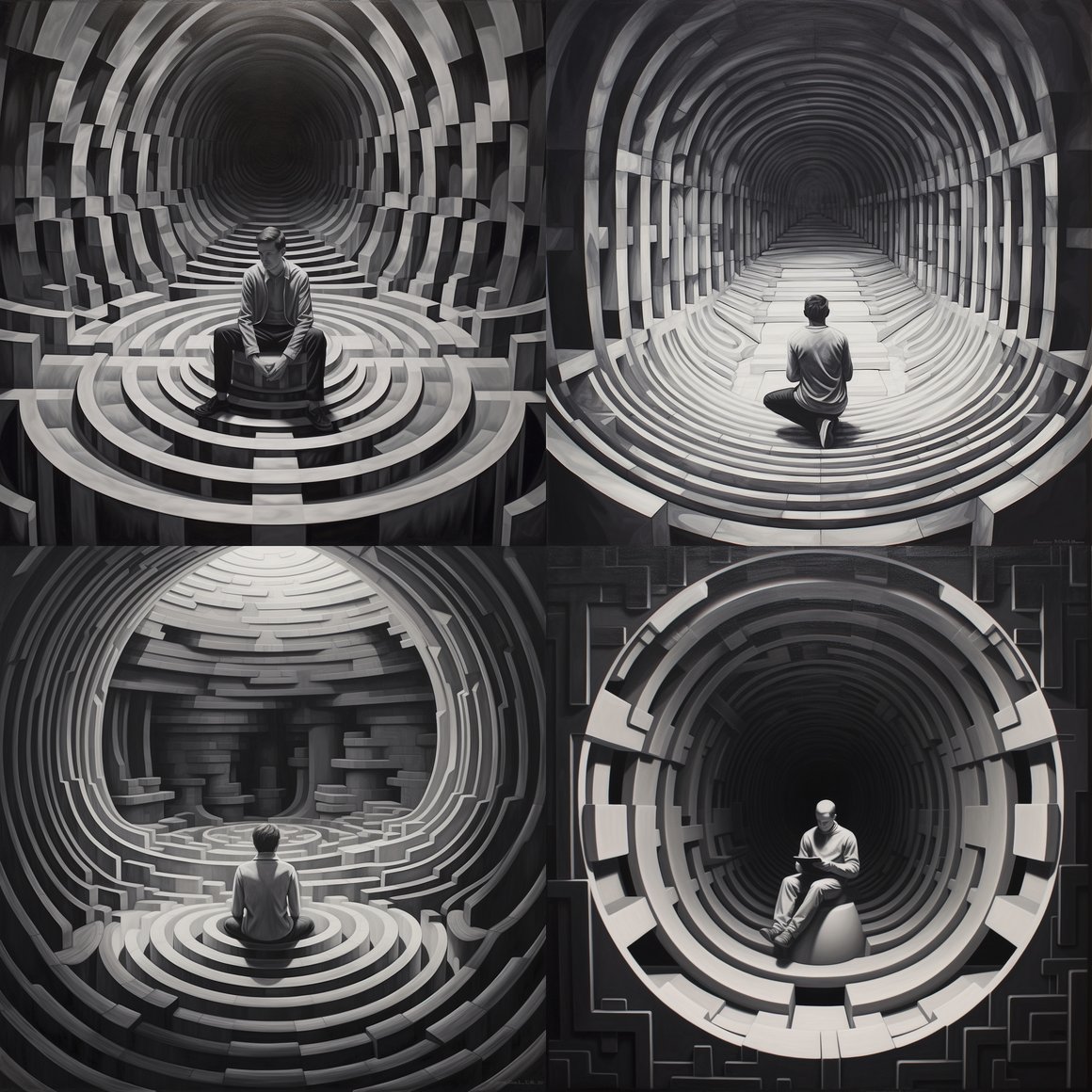 Subterranean Solitude: A Harmonious Dichotomy in Monochrome