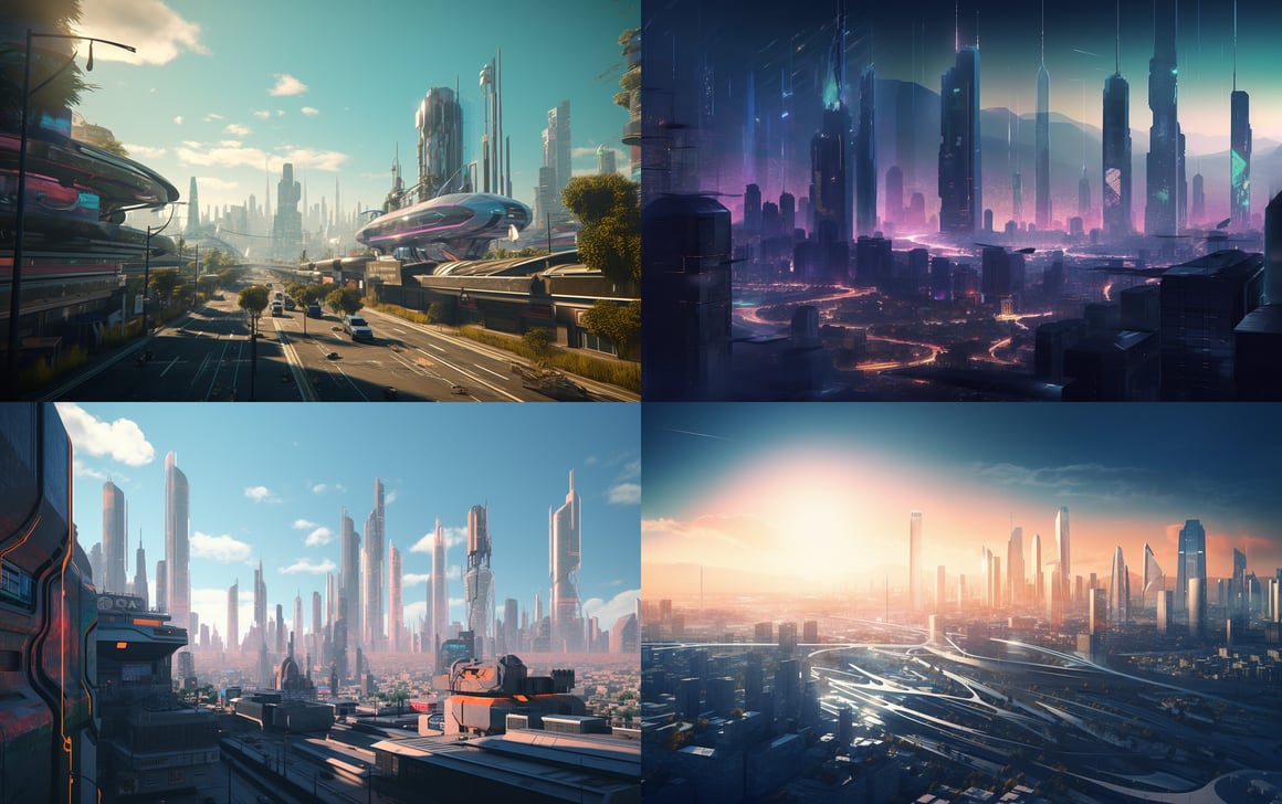 Neon Metropolis: A Midday Voyage Through Future Los Angeles