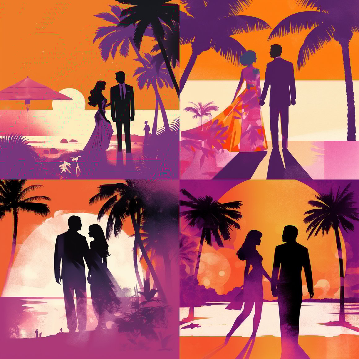 Retro Tropical Love: 1970's Beach Wedding