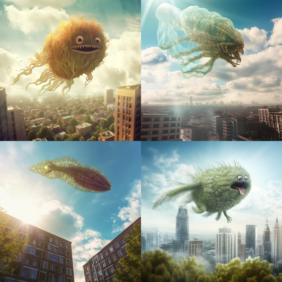 City Sky Invasion: The Transparent Polypody Monster