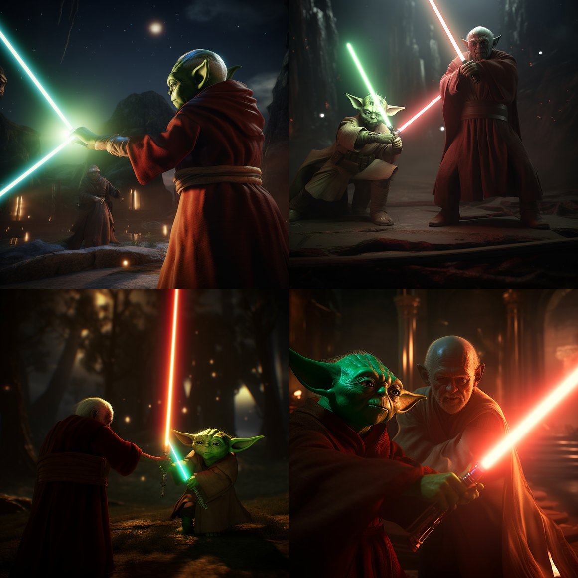 Midnight Duel on Naboo: Yoda vs Dooku in Unreal Engine 8K