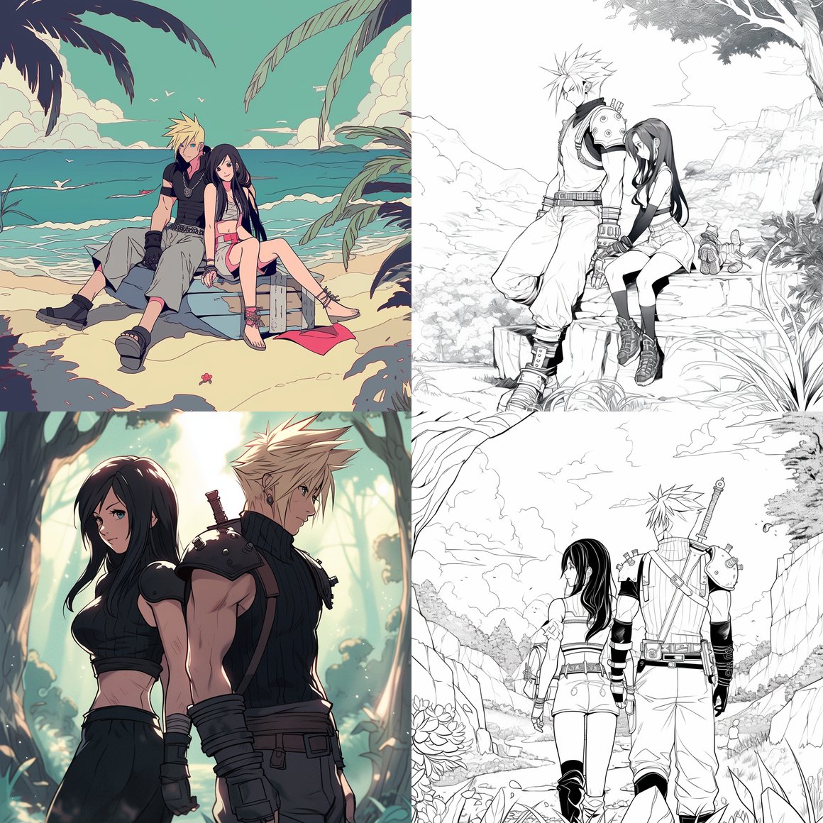 Summer Adventure - A Black and White Color-Your-Own Journey