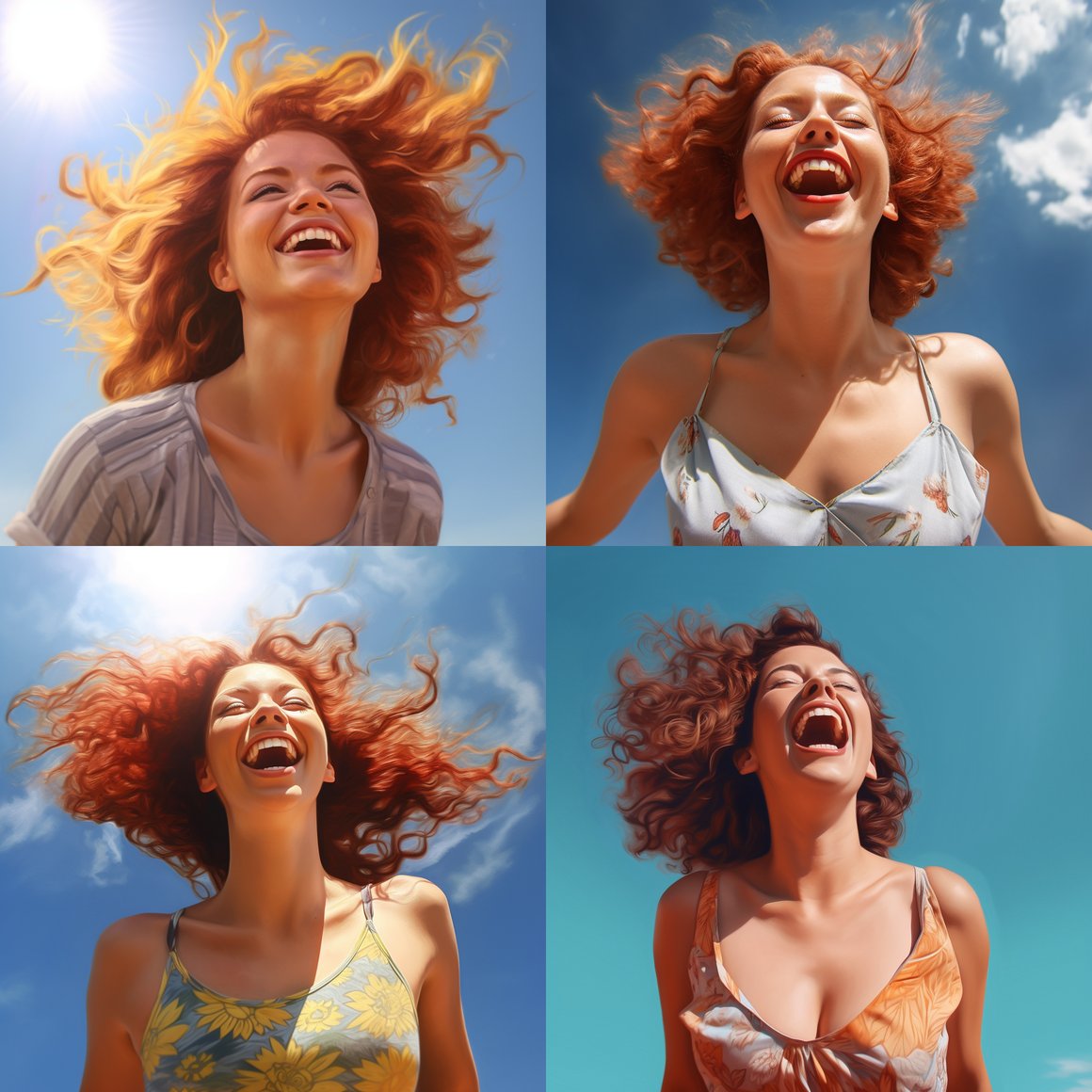 Halfway to Adventure: Joyful Woman on a Sunny Day