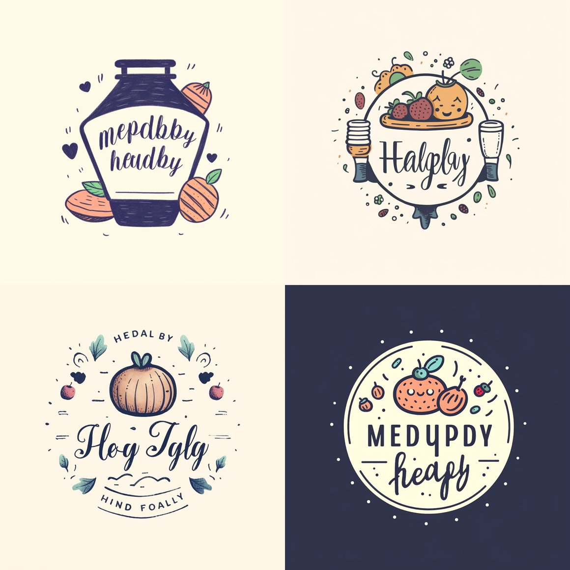 Handwritten Health Food Blog Logo Design