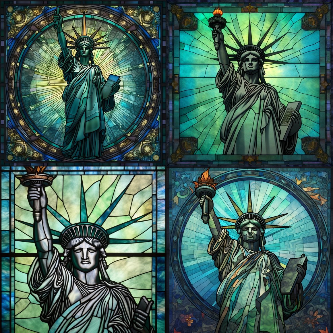 Detailed Design of Liberty's Stained Glass Artistry