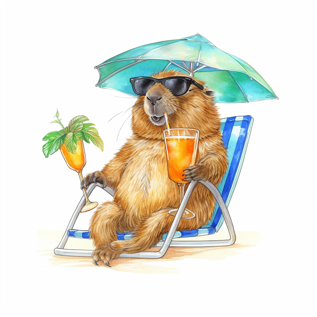 Chillin' Capybara: Mid-Trip Exotic Animation