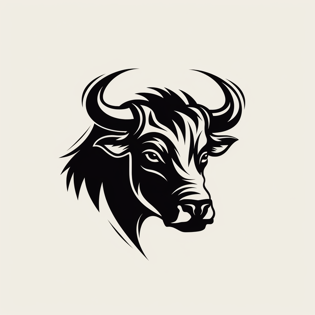 Minimalist Buffalo Line Drawing Logo