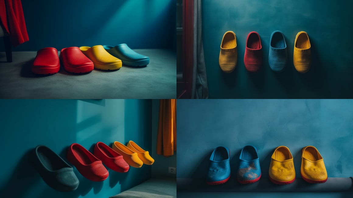 Mid-Travel Cinematic Slippers Collection Photoshoot