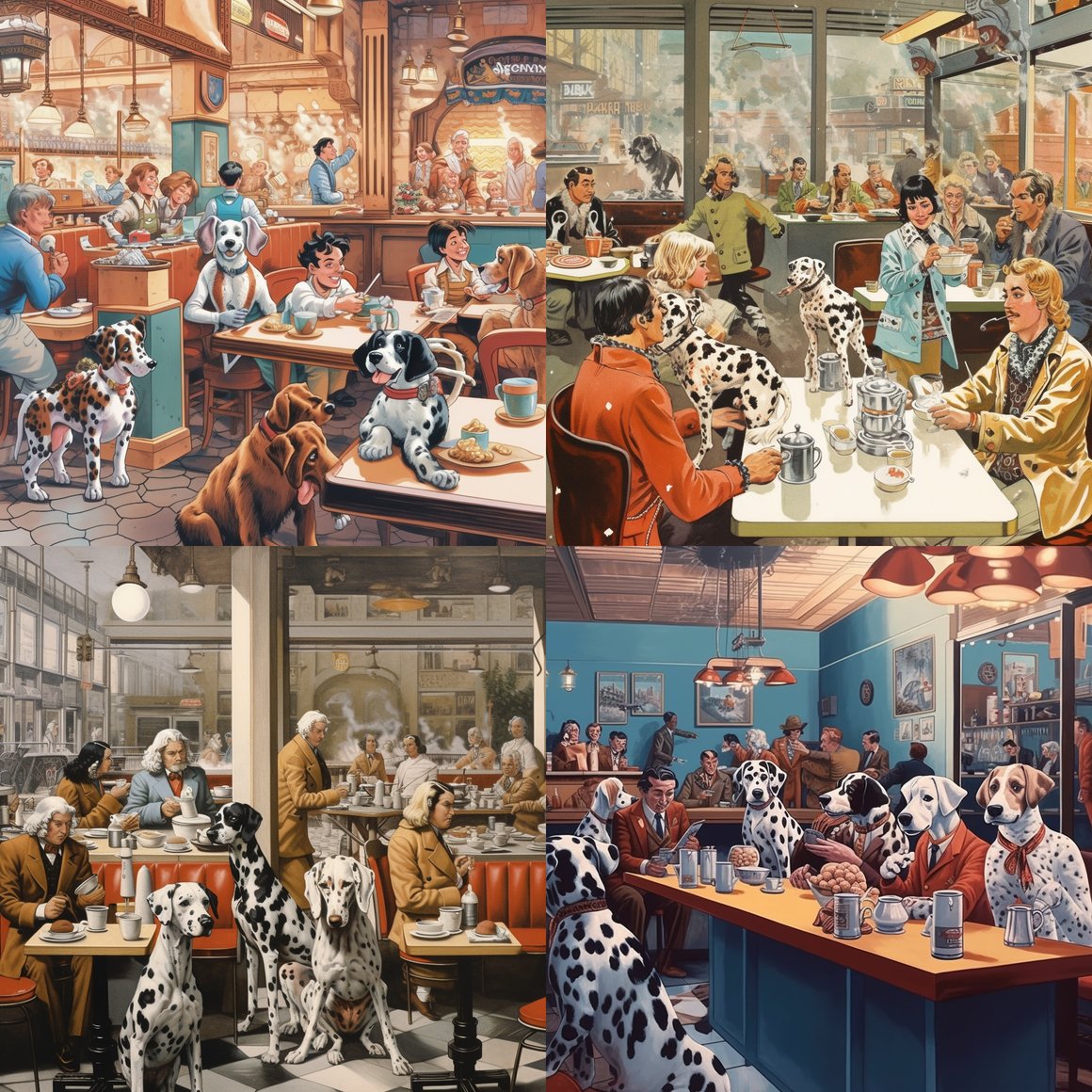 Retro Pup Café: A Whimsical Mid-Journey Moment