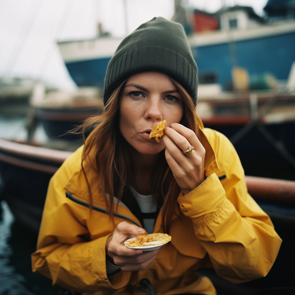 Midlife Fashion Voyage: Stylish Woman at Sea