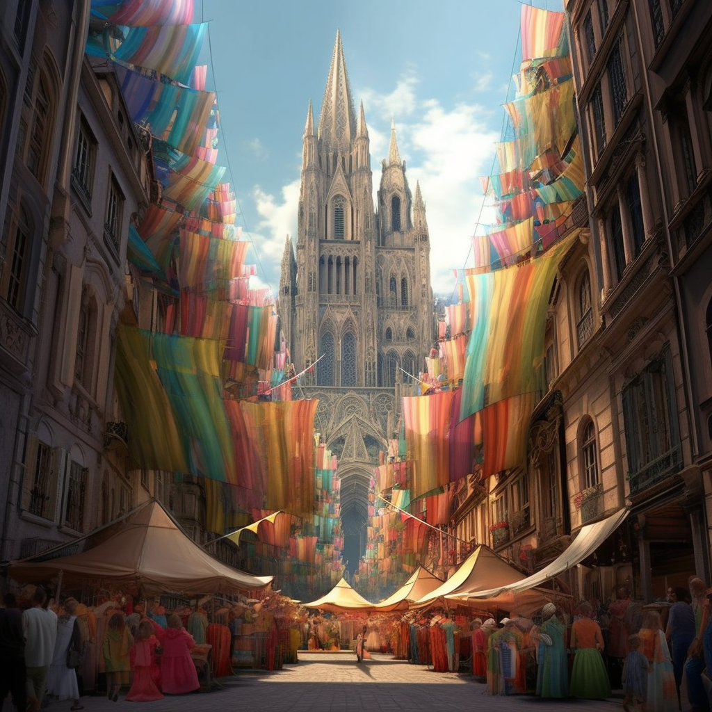 A Vibrant Fusion of Sculptures and Realism in the Cathedrals of Carpetpunk City