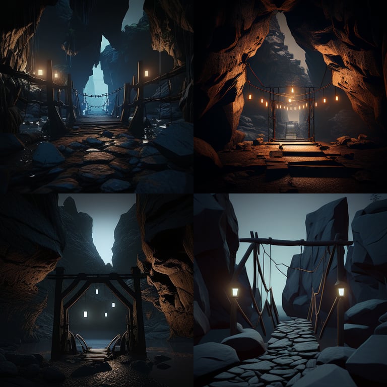 A Dark Cave Crossing in Pixar 3D Adventure Prompt | NeoPrompt