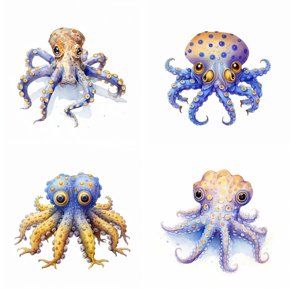 Mid-Trip Encounter: Illustration of a Blue Ringed Octopus