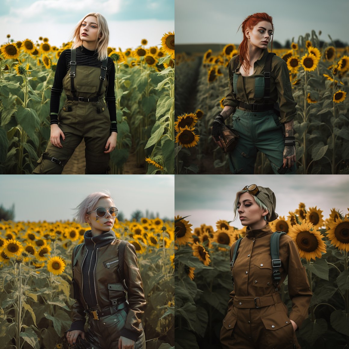 Sunflower Field Solarpunk Photoshoot - Version 5