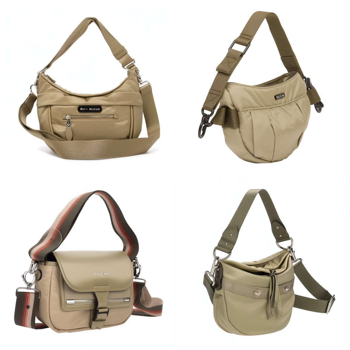 Mid-Transformation of Miu Miu Nylon Sports Baguette Handbag into Bucket Bag Shape - Version 5