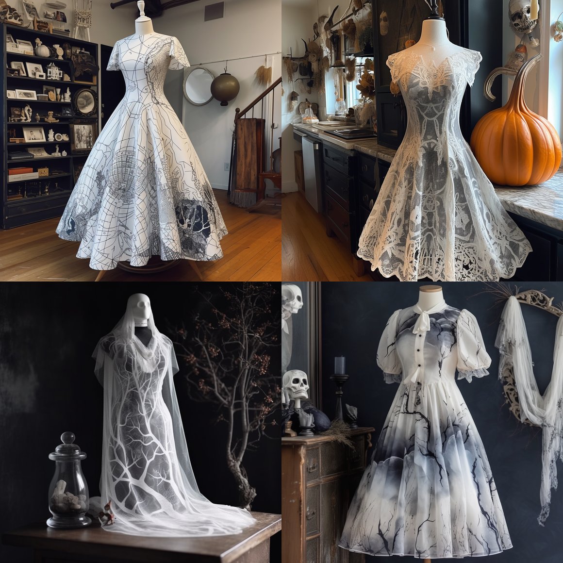 Haunted Elegance: Ghost Witch Dress Design Stage 5