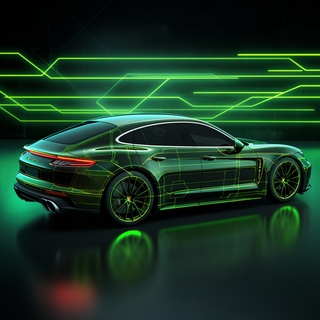 Halfway Update on Green Porsche Panamera GTS Design Competition Schematic Progress